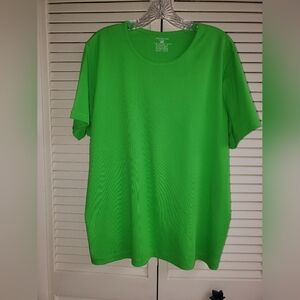 Jones New York Green Women's Short Sleeve Top Size 2X 100% Cotton